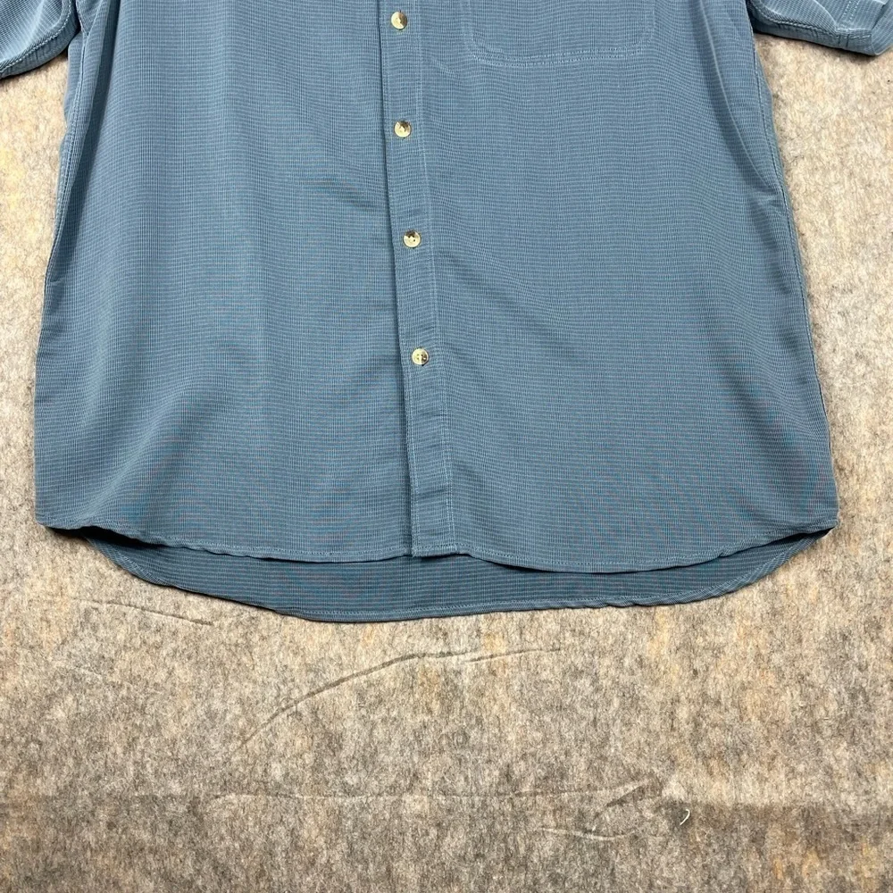 The North Face Men's Blue Button Up Short Sleeve Outdoor Activewear Shirt - Sz L
